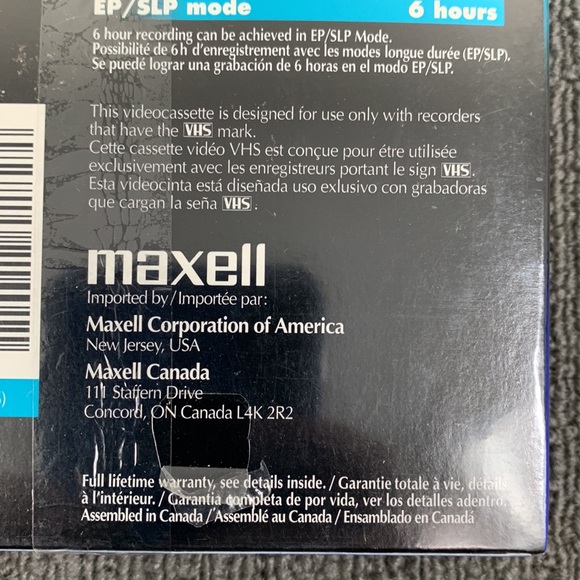 Maxell Videocassette VHS Tape GX-Silver High Quality T-120 6 Hour In EP Mode New - Picture 9 of 10